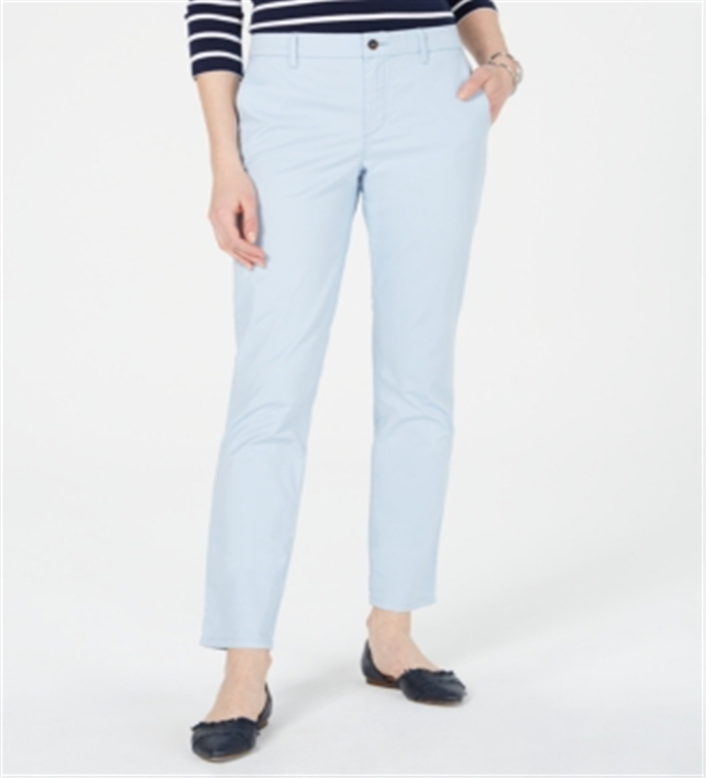 Tommy Hilfiger Women's Hampton Chino Straight Leg Pants Blue Size 8