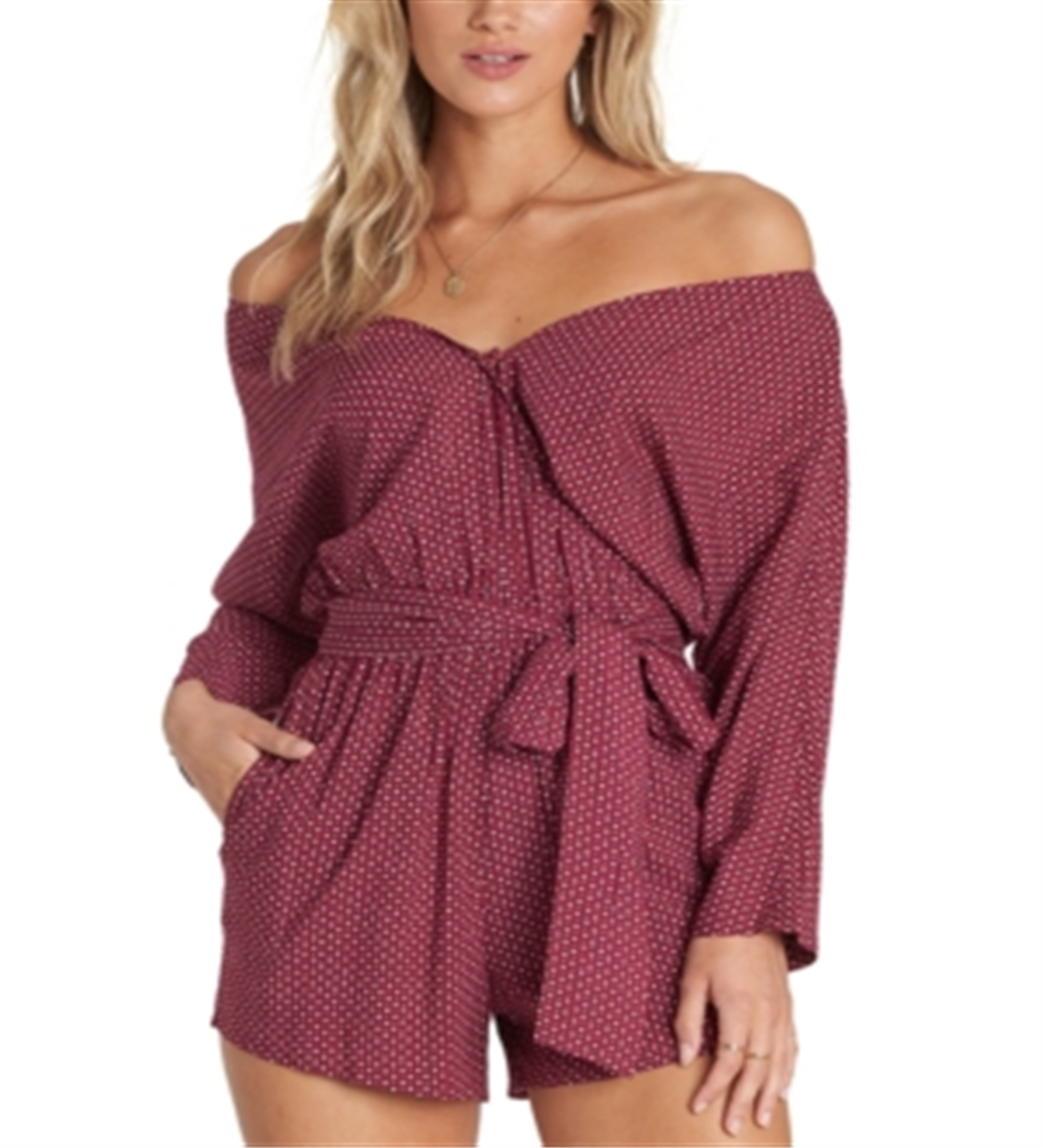 Billabong Women's Forever and More Romper Red Size Medium