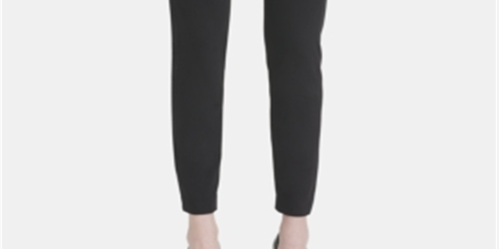 Calvin Klein Women's Contract Waist Stretch Skinny Pants Black Size 14