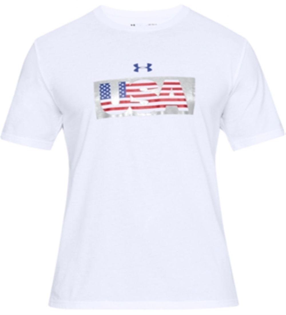 Under Armour Men's Flag Fitness Workout T-Shirt White Size XX-Large