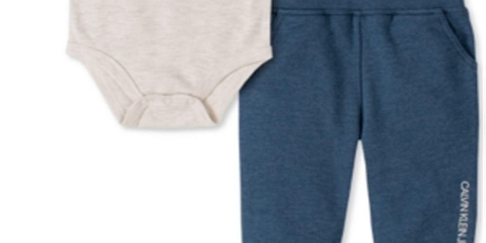 Calvin Klein Baby Boy's 2 Pc Necktie & Suspender Bodysuit & Jogger Pants Set Gray  Size 3-6M