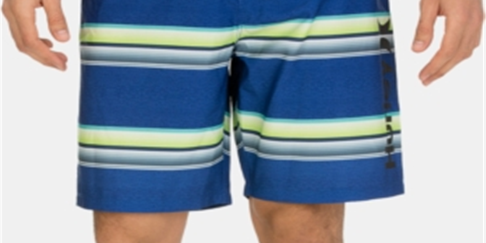 Hurley Men's Striped Board Shorts Blue Size -40