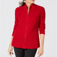 Karen Scott Women's Textu Zip Front Cardigan Red Size S