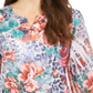 JM Collection Women's Printed Rhinestone Embellished Top Red Size XS