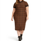 Planet Gold Junior's Geo Print Dress Brown Size 2X