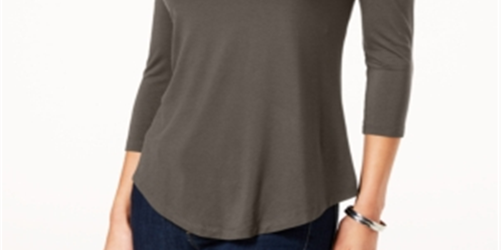 JM Collection Women's Cold Shoulder Top Brown size M