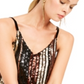 INC International Concepts Women's Rainbow Sequined Top Black Size X-Small