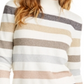 Maison Jules Women's Metallic Mock Neck Sweater White Size XXS