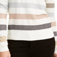 Maison Jules Women's Metallic Mock Neck Sweater White Size XXS