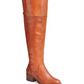 INC International Concepts Women's Karmenn Leather Tall Over the Knee Boots Brown Size 6.5 M