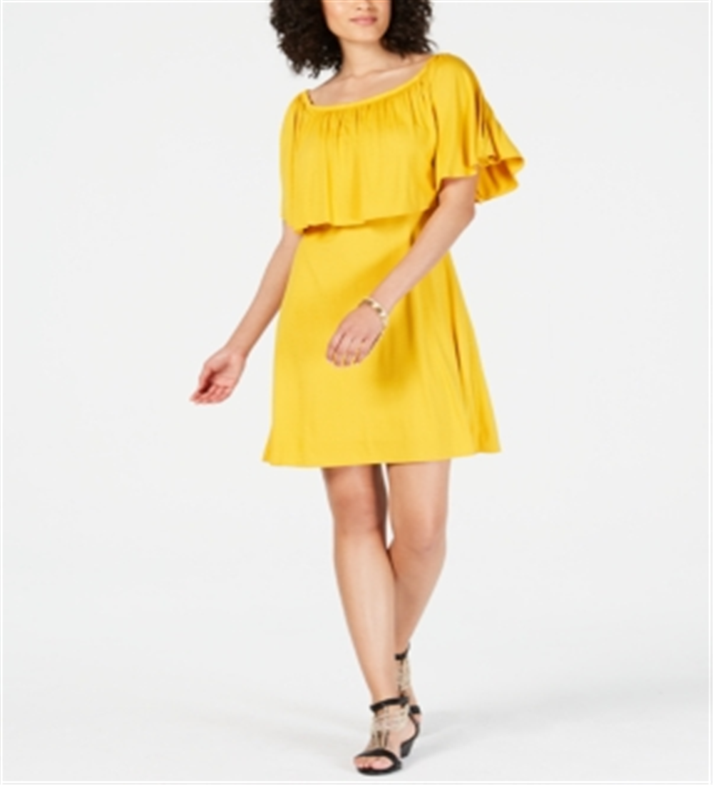 Thalia Sodi Women's Popover Dress Yellow Size X-Small