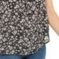 Style & Co Women's Smocked Split Neck Top Clothing Black Size M