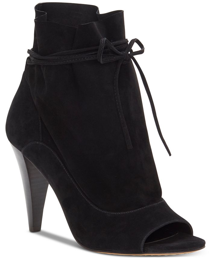 Vince Camuto Women's Avera Peep Toe Slouchy Ankle Boots Black Size 5.5 M