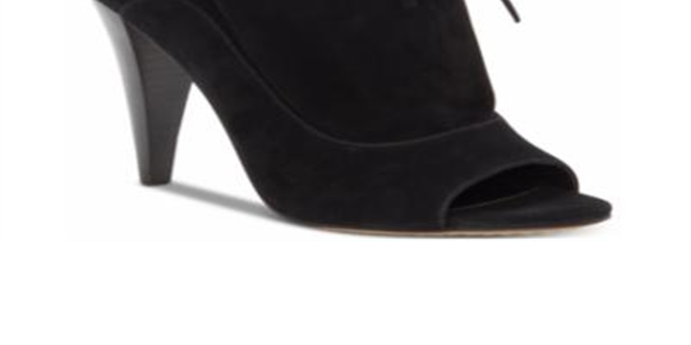Vince Camuto Women's Avera Peep Toe Slouchy Ankle Boots Black Size 5.5 M