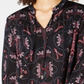 Style & Co Women's Printed Bell Sleeve Tunic Blue Petite XL