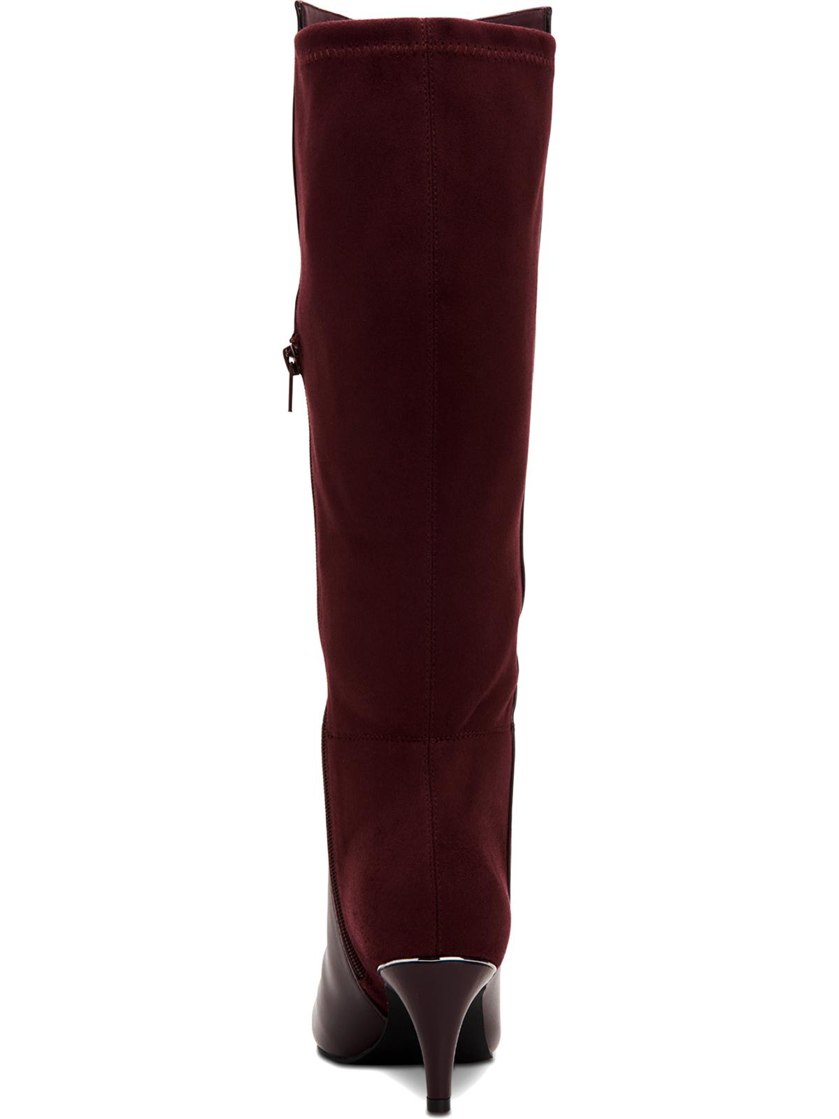 Alfani Women's Arch Support Cushioned Hakuu Almond Toe Kitten Heel Zip up Boots Red Size 7.5 M