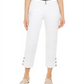 Charter Club Women's Button Cuff Tummy Control Capri Pants White Size 10