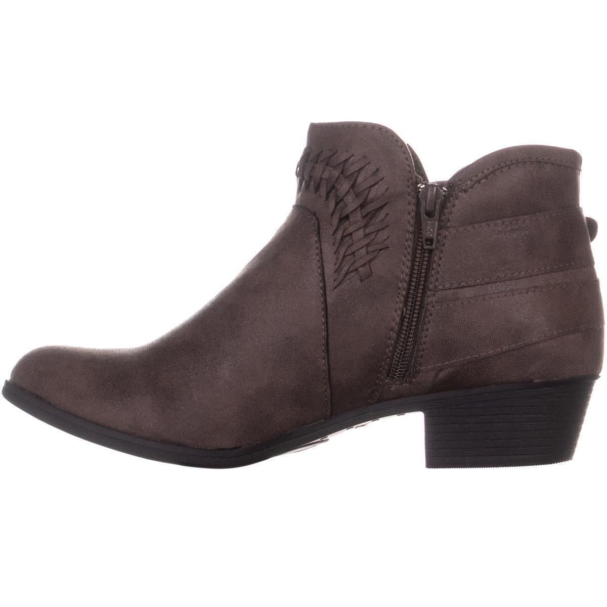 Womens AR35 Audra Zip up Ankle Boots Taupe Brown 5.5