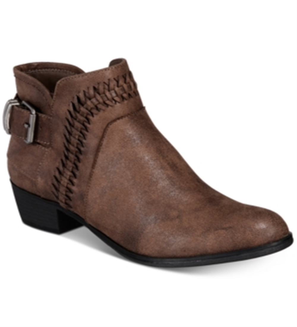 Womens AR35 Audra Zip up Ankle Boots Taupe Brown 5.5