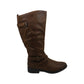 BareTraps Women's Alysha Faux Leather Wide Calf Riding Boots Brown Size 9M