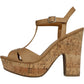 Sun + Stone Women's Jamie Platform Open Toe Heel Sandals Tan Size 9.5 M