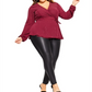 City Chic Women's Plus Embellished Surplice Wrap Top Red Size 22W
