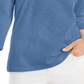 Style & Co Women's 3/4 Sleeve Scoop Neck Top Blue Size Large