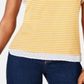 Maison Jules Women's Flutter Sleeve Striped Top Yellow Size Large