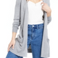 Maison Jules Women's Long Sleeve Open Cardigan Sweater Grey Size Medium