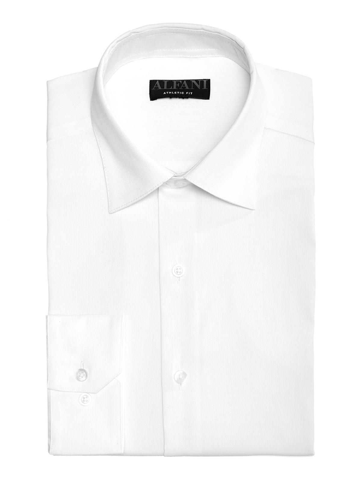 Alfani Men's Big & Tall Bedford Collared Button Down Dress Shirt White Size 20X34-35