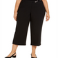 Alfani Women's Plus Belted Hardware Detail Culotte Pants Black Size -20W