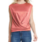 DKNY Women's Sleeveless Jewel Neck Blouse Top Pink Size X-Small