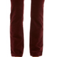 Charter Club Velveteen Tummy-Control Ankle Straight Jeans  - Deep Cherrywood Red Size 10