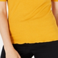 Maison Jules Crewneck Elbow-Sleeve Top Golden Poppy Yellow Size XL