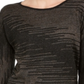 JM Collection Women's  Metallic-Knit Top  Deep Black Size XS