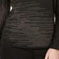 JM Collection Women's  Metallic-Knit Top  Deep Black Size XS