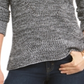 Style & Co Women's Crewneck Marled Sweater Black Size M