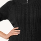 Karen Scott Women's Button-Trim Mock-Neck Sweater Marl Black Size XL