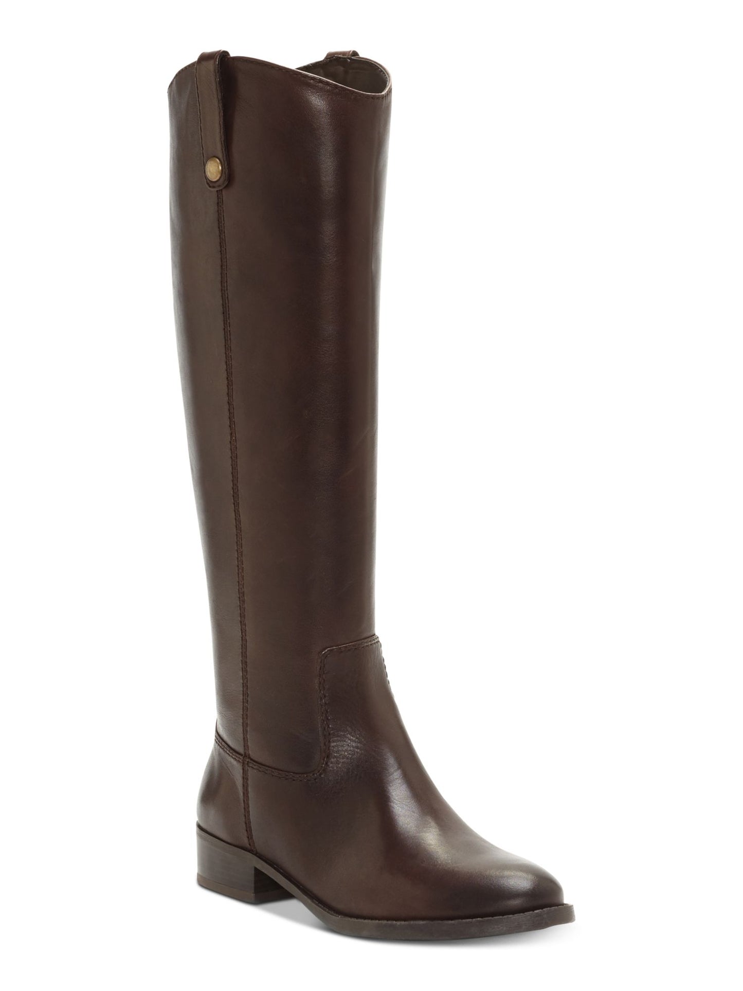 INC International Concepts Women's Fawne Wide Calf Riding Leather Shoes Brown Size 7.5M