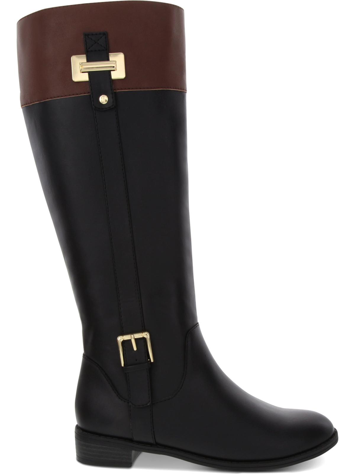 Karen Scott Women's Deliee2 Wide Calf Riding Boots Black Size 8.5M