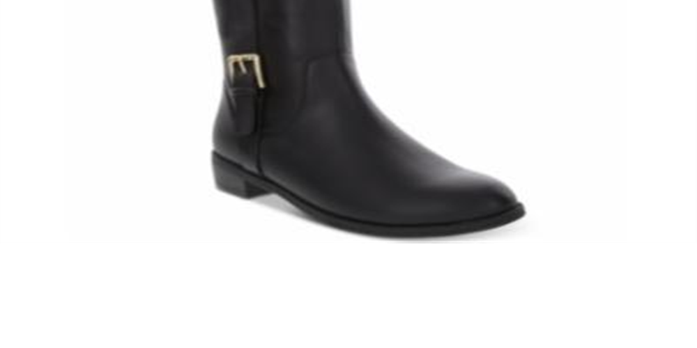 Karen Scott Women's Deliee2 Wide Calf Riding Boots Black Size 8.5M