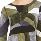 Alfani Women's Textured Colorblock Printed Swing Top Green Size Small