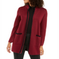 Alfani Women's Eyelash Trim Cardigan Red Size Small