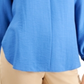 Alfani Women's Linen Tie Back Blouse Blue Size XXL