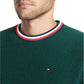 Tommy Hilfiger Men's Logo Graphic Long Sleeve Crew Neck Classic Fit Cotton Pullover Sweater Green Size XX-Large