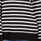 Charter Club Women's Split Back Striped Mockneck Sweater Black Size Petite XL
