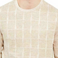 Alfani Men's Jacquard Grid Pullover Crewneck Sweater Beige Size 3XL