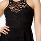 Material Girl Women's Juniors Lace Illusion Cocktail Dress Black Size Large