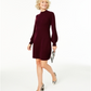 Charter Club Women's Mock Neck Cashmere Sheath Dress Red Size Small