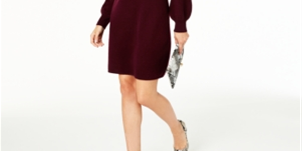 Charter Club Women's Mock Neck Cashmere Sheath Dress Red Size Small